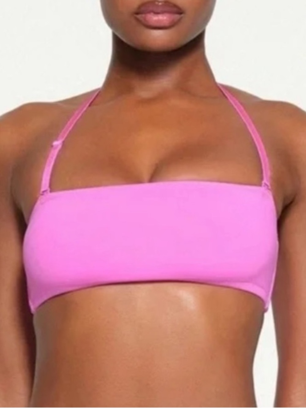 Skims Recycled Bandeau Bikini Top in neon orchid NWT  size 3X